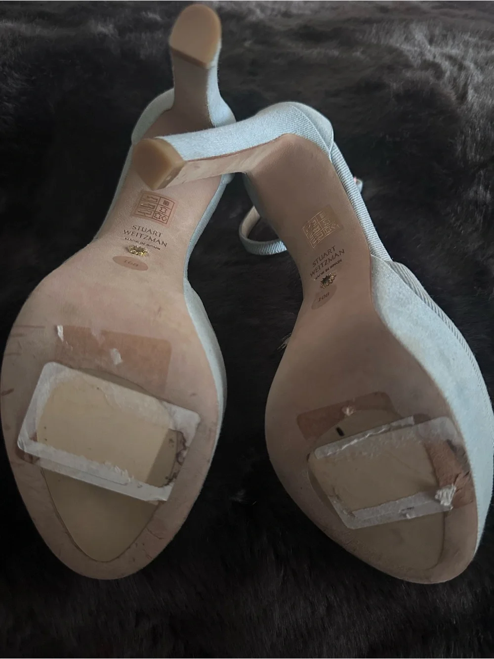 Stuart Weitzman Light Blue Open-Toe Ankle Strap Heels